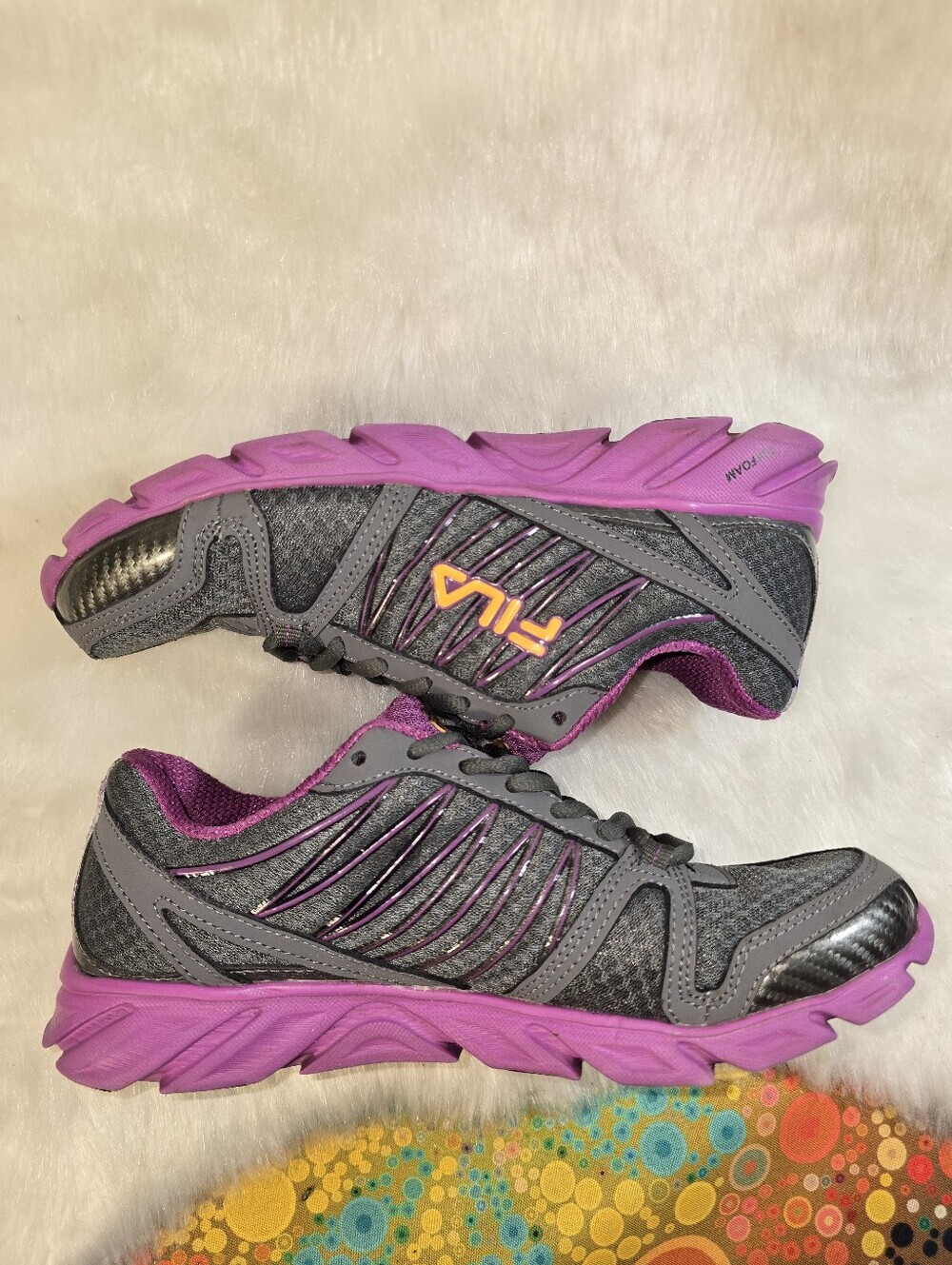 FILA Fresh 3 Gray & Purple Women's Running Shoes - Picture 9 of 12